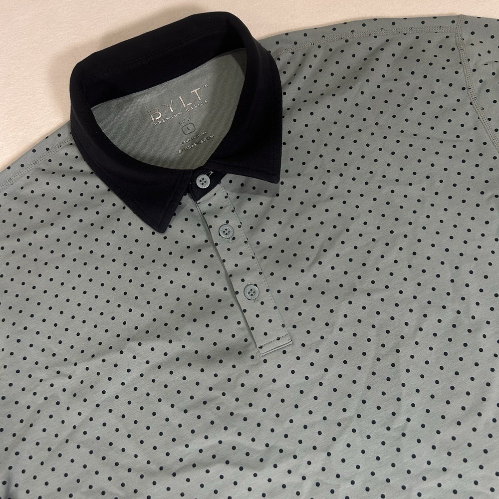BYLT Basics Polka Dot Polo - Black and Green